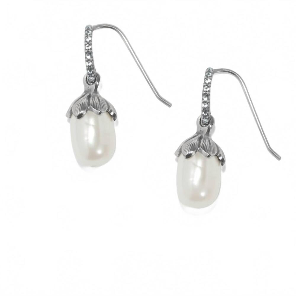 NEW BRIGHTON women's everbloom pearl hoop earrings in silver